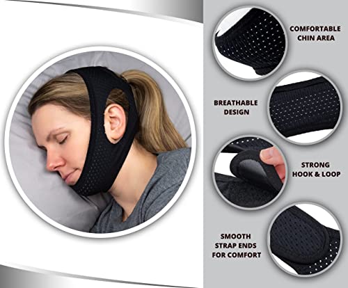 Deep & Quiet Anti-Snoring Chin Strap, Adjustable Breathable Snore Stopper